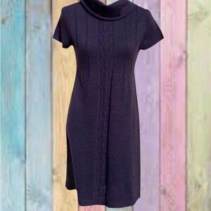 Ann Taylor Loft Navy Blue High Neck Sweater Dress